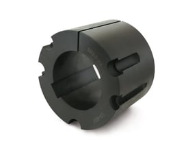 Taper taperbøsning 2517 med en indvendig diameter på 40 mm, fremstillet i sort metal med synlige skruehuller.