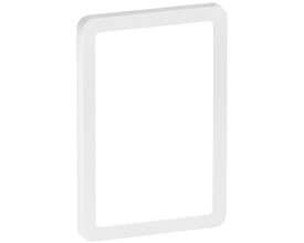 LK FUGA Slim designramme i hvid med 1½ modul passer til Air Slim forfradåser, indmurings- og indstøbningsdåser.