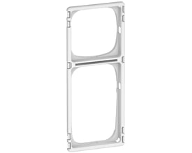 LK FUGA teknisk monteringsramme i lysegrå plast til 2½ modul, 1 modul bredde, med klik-system.