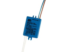 Scan Products LED driver 2-4W, 230V, 350mA, med mærkat der viser specifikationer og dæmpbarhed.