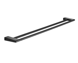 Pressalit Style dobbelt håndklædestang i matsort, 810 mm lang, fremstillet af rustfrit stål og zamak.