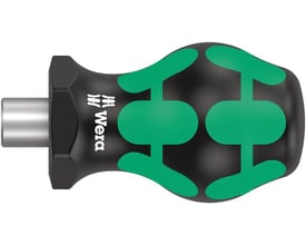 Wera 811/1 bitsskruetrækker med 1/4" 6 kant tilslutning og sort/grønt ergonomisk håndtag.
