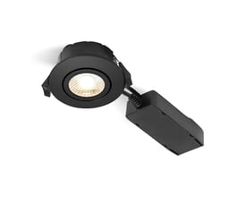 Nordtronic Low Profile ECO LED indbygningsspot i mat sort, med driver og monteringsclips.