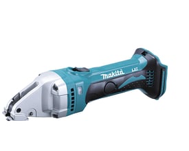 Makita akku pladesaks DJS101Z LXT 18V til 1,0 mm stål og 2,5 mm aluminium med rene snit.