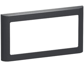 LK FUGA Soft 63 designramme i koksgrå, vandret 1x2 modul uden midtersprosse, med subtilt LK logo på højre side.