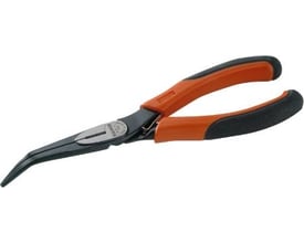 Bahco bøjet spidstang 174mm med sortoxideret KROM-VANADIUM hoved og ergonomisk orange to-komponent greb.