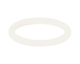 Hvit Geberit Mapress O-ring i FKM for mettet damp, vist som en flat ring med en diameter på 28 mm.