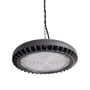 SG Armaturen Tovdal UFO High bay armatur i grå aluminium med kædeophæng og lysdioder, 97W, 4000K.