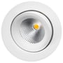 SG Junistar Isosafe hvid LED downlight med 7W effekt og dim-to-warm funktion, set forfra på hvid baggrund.