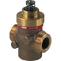 Danfoss VM2-32 2-vejs sædeventil i messing, DN32, med udvendigt gevind og synlig fjeder mekanisme.