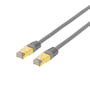 DELTACO S/FTP Cat7 patch kabel med RJ45, halogenfri, 5 meter, grått