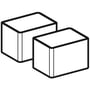 Geberit keramisk filter type 3, illustreret som to ens blokke sat ved siden af hinanden.
