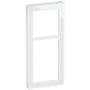 LK FUGA Pure designramme i hvid glas, 2½ modul, der viser et rent og elegant udseende.