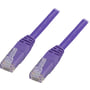 DELTACO U/UTP Cat6 patch kabel, halogenfri, 0,7 meter, lilla