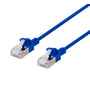 DELTACO U/FTP Cat6a tyndt patch kabel, 0,5 meter, blå