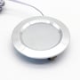 LEDlife Reco68 møbelspot i børstet stål set skråt forfra, så den runde metalring og lave profil ses.