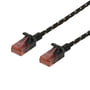 DELTACO Tough Slim CAT.6A U/UTP Patch kabel, 28AWG, 3.8mm, 1,5 meter, svart