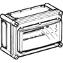 FIBOX EK MODUL DIN-skinnekasse JBL12-1, 190 x 280 x 160 mm, lysegrå polycarbonat med et vindue til installation af moduler.