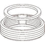 Geberit gevindring til overgang fra 1.1/2" til 1.1/4", fremstillet af hvid plast med tydelige gevind og en medfølgende pakning.