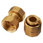 Roth koblingssæt til gulvvarme i messing, med 1" indvendigt og 1" udvendigt gevind, sæt af 2 stk.