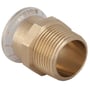 Geberit Mapress 18mm kobber overgang med 3/4" udvendigt gevind, vist med logo og presseindikator.