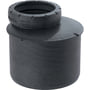 Geberit Silent-Pro reduktion i mørkegrå plast med dimensionerne DN 90/75 mm, vist på hvid baggrund.
