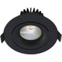 Nordtronic Velia Tilt LED downlight 230V IP44, kipvinkel 30°, 3000K, 10.9W, 740lm, rund, svart (matt)