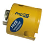 PRO-FIT Multi Purpose HM-hullsag med adapter på 77 mm i gul utførelse, sett skrått med adapteren synlig.