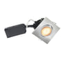Master Uni Install indbygningspot med lysdæmper, inkl. LED-pære (Philips / CRI>97 ExpertColor / 5,5W / 355lm / 36° / 2700K / dimbar), GU10 (230V), firkantet, børstet alu – Nordtronic, Philips Lighting