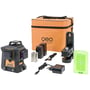 geo-Fennel Geo6X grøn KIT linjelaser, komplet med grøn linjelaser, multifunktionsholder, magnetisk måltavle og batterier i orange taske.