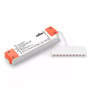 LEDlife Reco68 strømforsyning med orange endestykker og tilslutningsstik til møbelspottene.