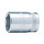 Bahco 7800SM-19 sekskanttop 19 mm, 1/2" i højglanspoleret krom med indvendig sekskant og Dynamic Drive profil.