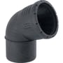 Geberit Silent-Pro bøjning 67.5° med 75 mm diameter, fremstillet i sort PP materiale med synlig tekst og mønster.