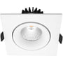 Nordtronic Velia Tilt LED downlight 230V IP44, kipvinkel 30°, 3000K, 10,9W, 740lm, firkantet, hvit (matt)