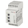 Carlo Gavazzi nivåforsterkerrelé CLD4MA2D230 sett nærmere på med tydelige klemmetilkoblinger og tre betjeningsknapper.