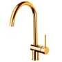 Lavabo Kubus 030 køkkenarmatur i poleret messing med 1-grebs betjening og en elegant C-formet tud.