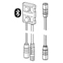Oras Bluetooth sensorillustration med Bluetooth-symbol og tilslutningskomponenter. Passer til 6/9/12 V armaturer.