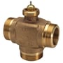 Detaljeret billede af Danfoss VMV 30-20 3-vejs sædeventil med synlig mærkning af model og Kvs-værdi.