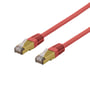 DELTACO S/FTP Cat6a patch kabel, LSZH, 3 meter, rød