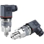 To Danfoss tryktransmittere MBS 1700, en oprejst og en liggende, med synlige mærkater og PG9 tilslutninger.