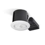 Philips Hue indbygningsspot set fra en let vinkel, der viser den vippbare funktion og den hvide front.