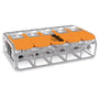 WAGO Serie 221 – Skrueløs koblingsklemme med 5 stk hull for 0,5 til 6 mm² ledning, transparent