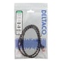 Deltaco Tough Flat Cat6a patch kabel, 1,5m, sorteret i pakke med tydelig mærkning af produktspecifikationer og Deltaco logo.