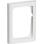 LK FUGA Softline 63 ramme i hvid plast med afrundede kanter og en 1½ modul åbning.