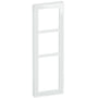 LK FUGA Pure designramme i hvid glas med plads til 3 moduler, fremstår ren og minimalistisk.