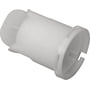 Nærbillede af Ifö Spira vandfordeleren, der viser den hvide plastkonstruktion og detaljer på den cylindriske form.