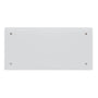 Forfra af Adax Clea WiFi el-radiator i hvid glasfront, viser et minimalistisk og rent design til moderne hjem.