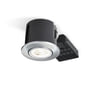 Nordtronic Quick Spot downlight 230V LED (rund) med Inkl. LED-pære (Philips / CRI>97 ExpertColor / 5,5W / 355lm / 36° / 2700K / G / dimbar), børstet aluminium