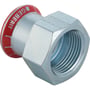 Geberit Mapress FZ overgang i el-forzinket stål med 35mm rør og 1 1/4" gevindmuffe, klar til installation.