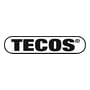 Tecos logo i sort og hvidt, vist på en oval baggrund, der symboliserer brandets kvalitet og holdbarhed.